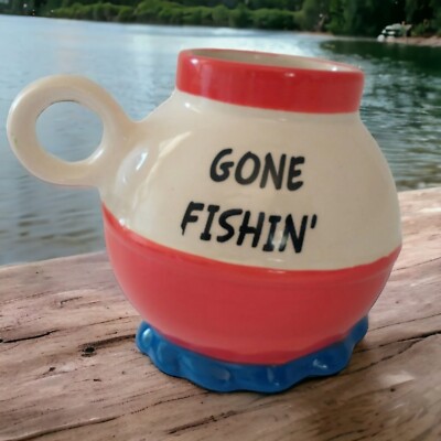 Fishing Bobber Lure Ceramic Mug Coffee Cup Bigmouth Inc Tea 20oz Gone Fishin