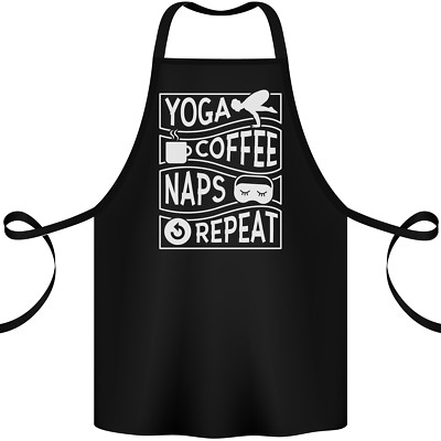 Yoga Kaffee Nickerchen Wiederholung lustige Baumwollschürze 100% Bio