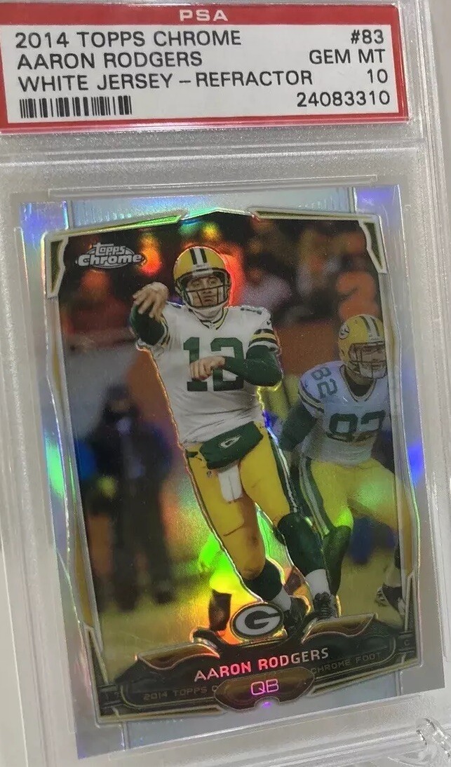 PSA 10: 2014 Topps Chrome Aaron Rodgers #83 White Jersey Refractor (Low PSA Pop)