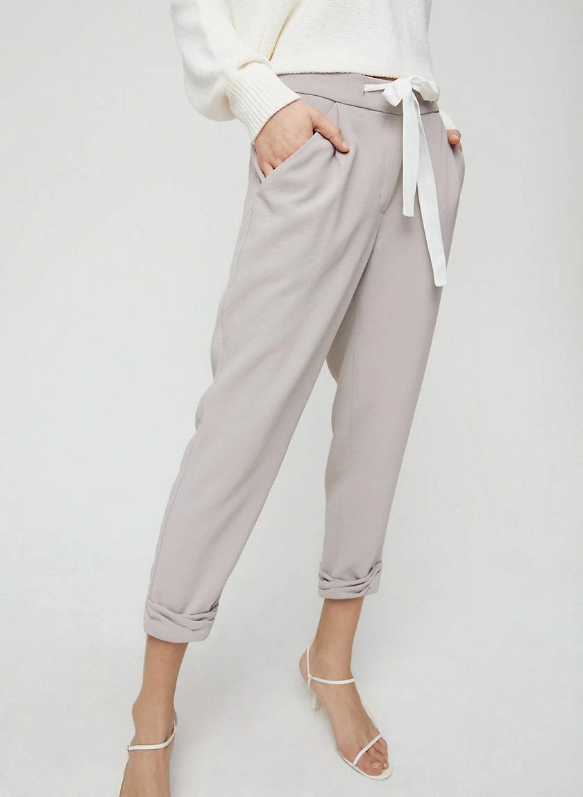 NWOT $128 Aritzia Wilfred Gray Allant Cropped Ribbon Waist Tie