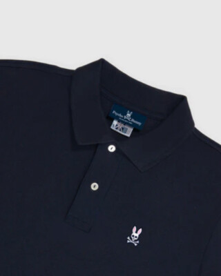 Psycho Bunny Big Tall Men's Navy Bunny Logo Classic Short Sleeve Polo  Shirt