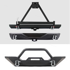 Front Or Rear Bumper For 1987-2006 Jeep Wrangler Tj Yj Powder Coated W D-rings