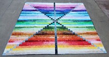 NEW Transitions Batik Warm Cool Colors 82" x 82" Handmade Completed Quilt