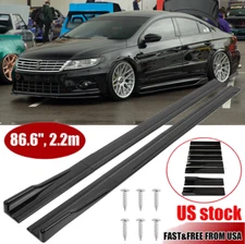For Volkswagen CC 86.6"/2.2m Gloss Black Car Side Skirts Extension Splitter Lip