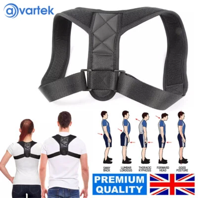 AVARTEK POSTURE CORRECTOR BACK BODY BRACE ADJUSTABLE LUMBAR SHOULDER SPINAL SUPPORT BELT