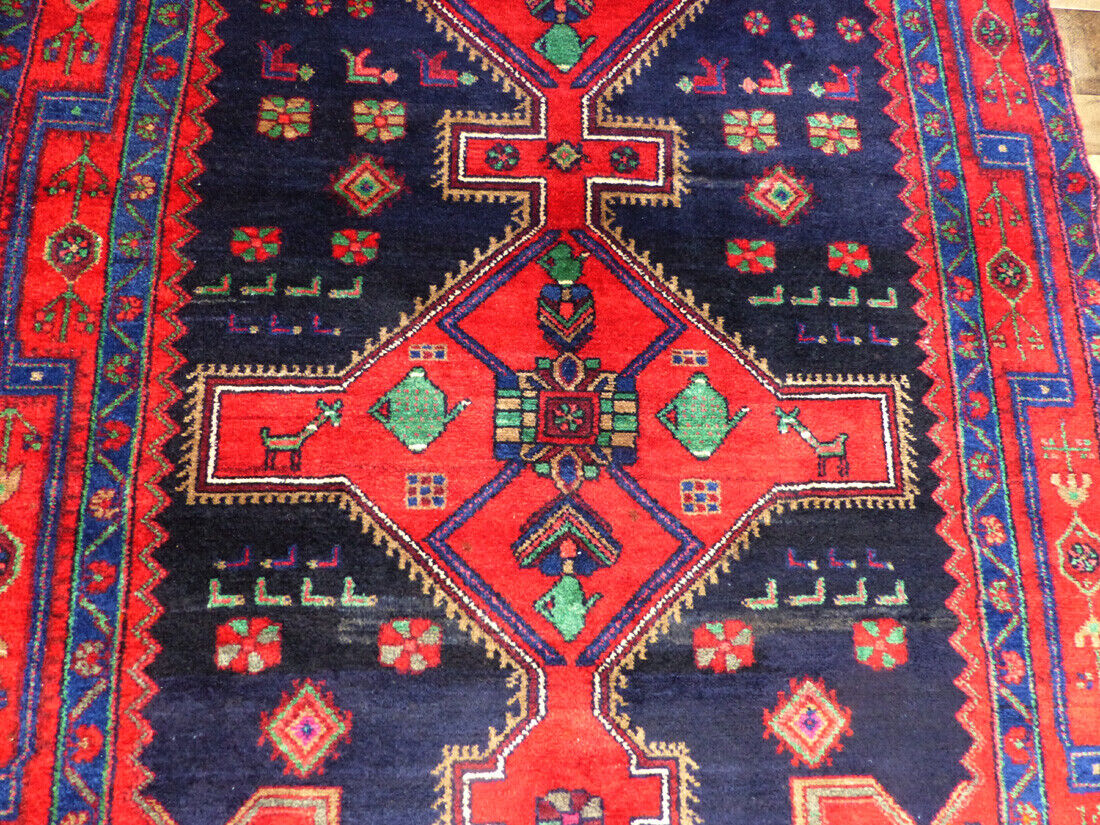 4'6"x8' Authentic handmade wool Pictorial Oriental Discounted area rug runner