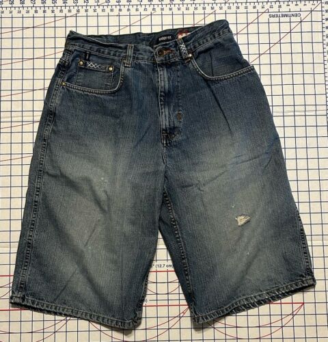Vintage Y2K Ecko Unlimited Baggy-Fit Denim Shorts Herren 32 blau distressed