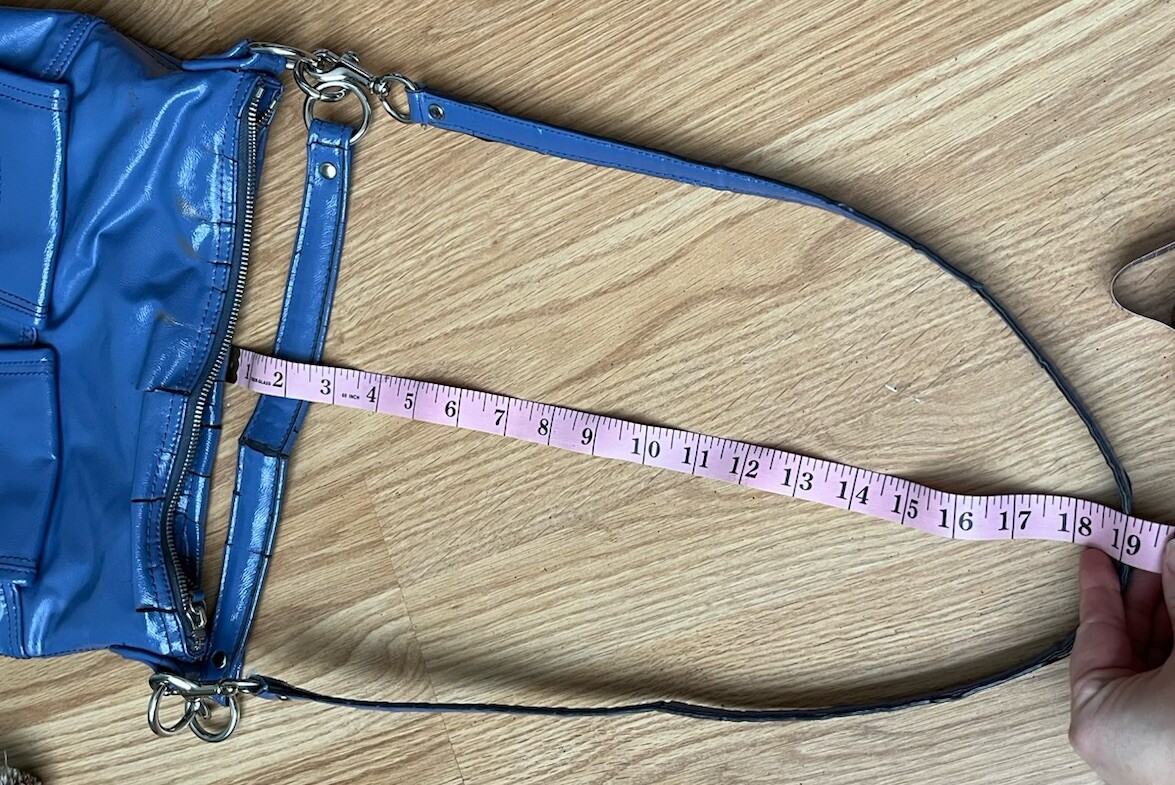 Coach F23401 Daisy Liquid Gloss Pocket Periwinkle Blue Leather Hobo Handbag thumbnail 12