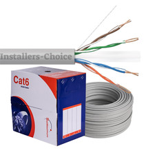 Cat6 500ft cable UTP Solid Gray LAN Network Ethernet RJ45 Bulk 23 AWG