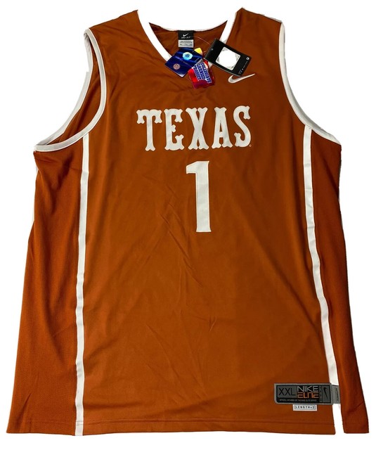 NEW Vintage Texas Longhorns 1 NCAA Nike Authentic Basketball Jersey 48