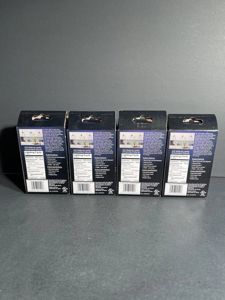 GE G25 E26 (Medium) LED Bulb Soft White 40 Watt Equivalence 4 pk - Image 2 of 2