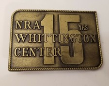 Vtg National Rifle Association Whittington Center 15 Year Gun Nra Belt Buckle