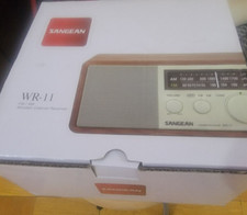 radio "SANGEAN" IN WOODEN CABINET WITH EXTERNAL FM ANTENNA