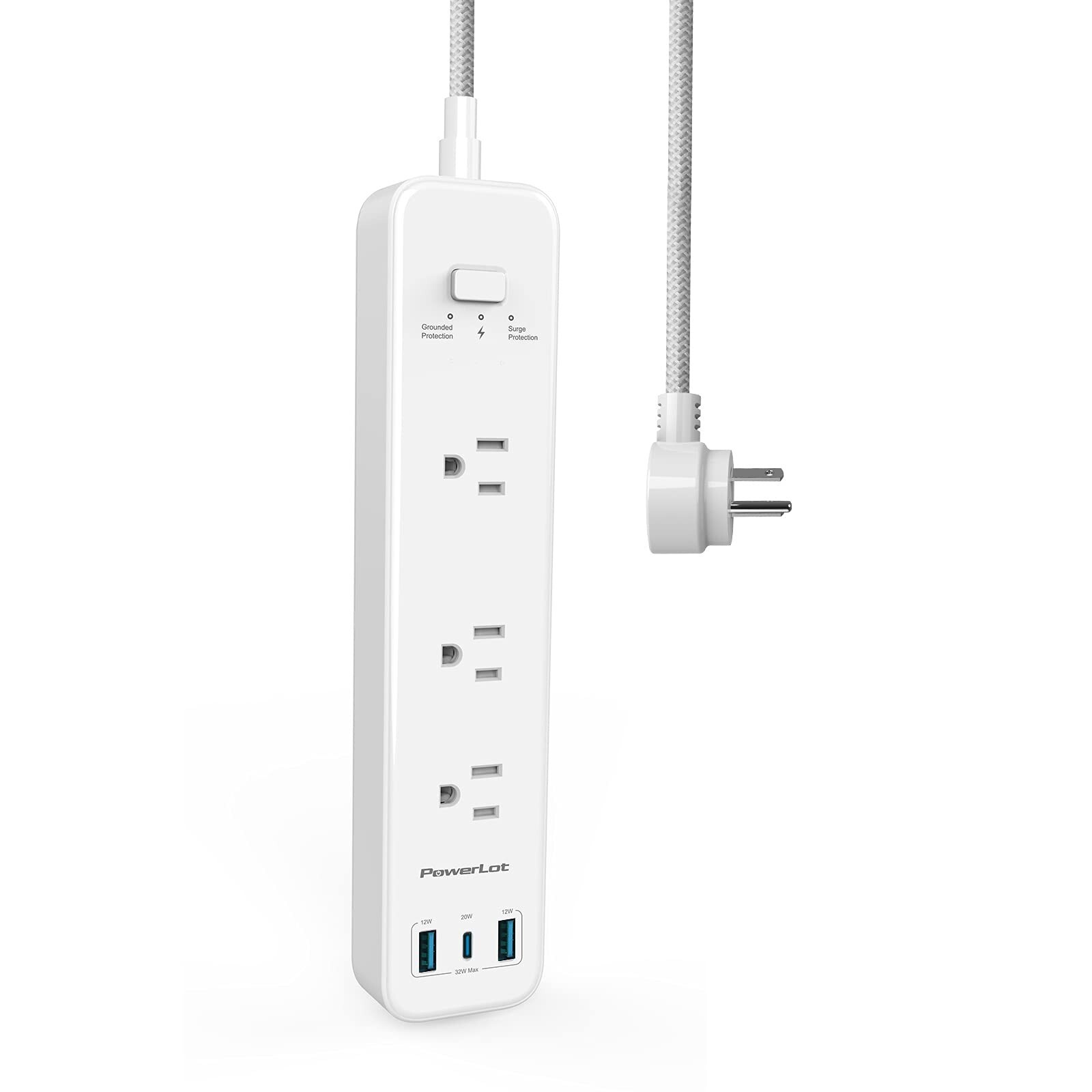 USB Surge Protector Power Strip with 3 Outlets & Fast Charging - Fast Shipping