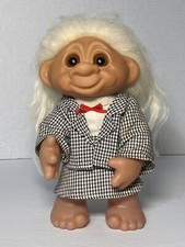 Vintage 1977 Thomas Dam 9 Troll 604 White Hair Brown Eyes Moveable Arm Denmark