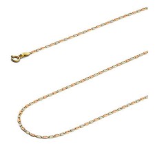 Wellingsale 14k Tri Color Gold Solid 1.5mm Valentino Chain Necklace