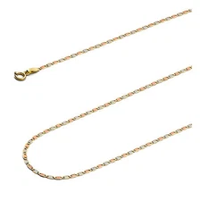 Wellingsale 14k Tri Color Gold Solid 1.5mm Valentino Chain Necklace