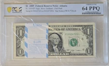 2009 Full Pack Strap of 100 $1 Star Notes Uncirculated Sequential Atlanta 64 PPQ