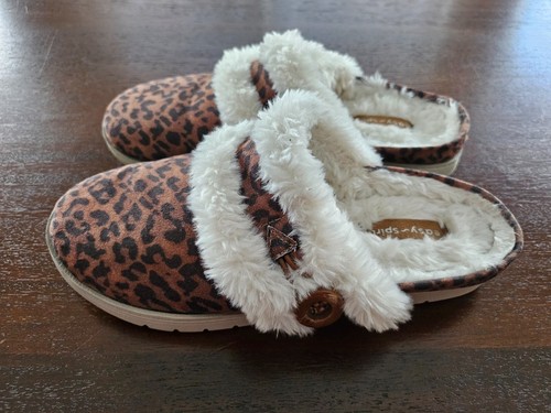 Easy Spirit Brown Faux Sueded Faux Fur Slide On Slippers Size 7 M - Picture 5 of 6