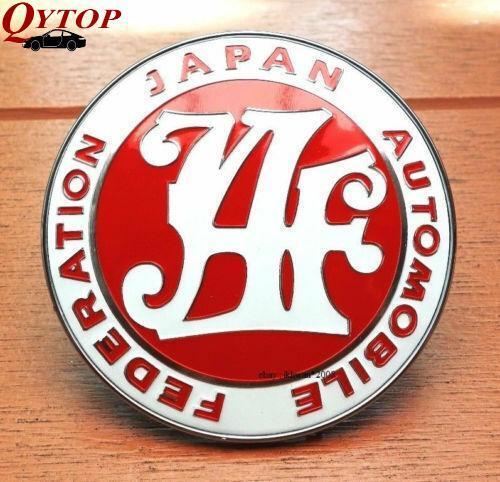 Red JAF Logo Japan Automobile Federation JDM Car Grille Emblem