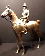 Weidlich Bros. U.S.A. Silver Plated Fox Hunt Rider & Horse Figure VTG RARE #2280