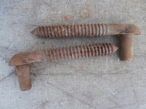 2 Steel 3/4" x 7" Lag Screw Gate - Door Hanging Hinge Pins for Wooden Posts