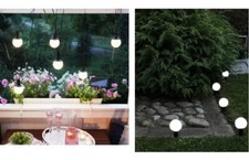 CATENA LUMINOSA LUCE SOLARE GIARDINO 6 LAMPIONCINO PICCHETTO PALETTO 3.5MT 6000K