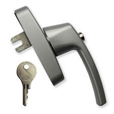 Roto Window Handle ALU500 Fork Drive Aluminium Tilt‑Turn Window Silver