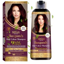 Kokila NO PPD Shampoo Hair Colour - Burgundy - 400ml - 10 Pair Free Gloves