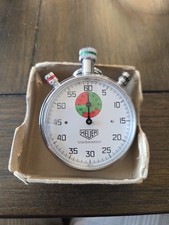 Vintage Heuer Trackmaster Stopwatch Works Goo...