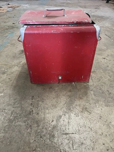 Vintage 1950's Original Coca Cola Metal Cooler w/ Lid