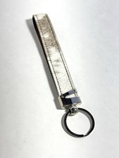 New Real Cowhide Leather Wristlet Keychain Brown White Western Ranch Cowgirl