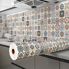 Tile PVC Wallpaper Self Adhesive Waterproof Cabinet Kitchen Wall Sticker