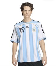 Adidas Argentina Lionel Messi #19 Soccer Jersey Men's M White/Blue