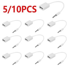 5/10Pcs 3.5mm Audio AUX Jack Male to USB Type A 2.0 Female OTG Adapter Cable