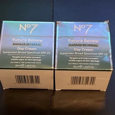 No7 Future Renew Damage Reversal Day Cream 2 Boxes SPF 25 1.69 oz Exp 4/2026+