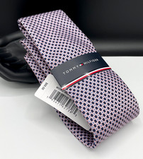 Tommy Hilfiger Men's Polyester Tie  Pink  Micro Neat  NEW MSRP: 69.50