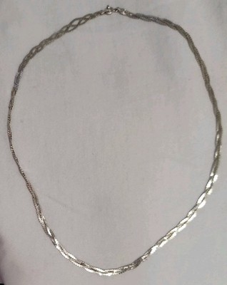 Sterling Silber Mexiko gedrehtes Fischgrät 4,4mm 18'' Kette, gemarkt - md28v mex 925