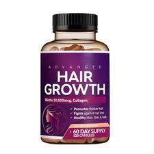 Rainbow Nutrients Hair Growth Vitamins For Women | Biotin 10,000mcg, Collagen