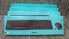 Lot of 4 LOGITECH MK270 Full-size Wireless Keyboard And Mouse For PC Black   New