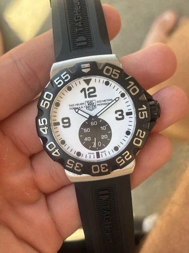 Tag Heuer Formula 1 44mm White Dial Black Bezel Men's Steel Watch WAH1011.BT0717