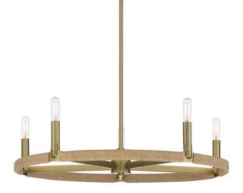 Minka Lavery 3865 Windward Passage 5 Light 27"W Ring Chandelier - Brass - Picture 1 of 4