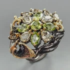 Vintage ring Natural Peridot Ring 925 Sterling Silver Size 6.75 /R437146