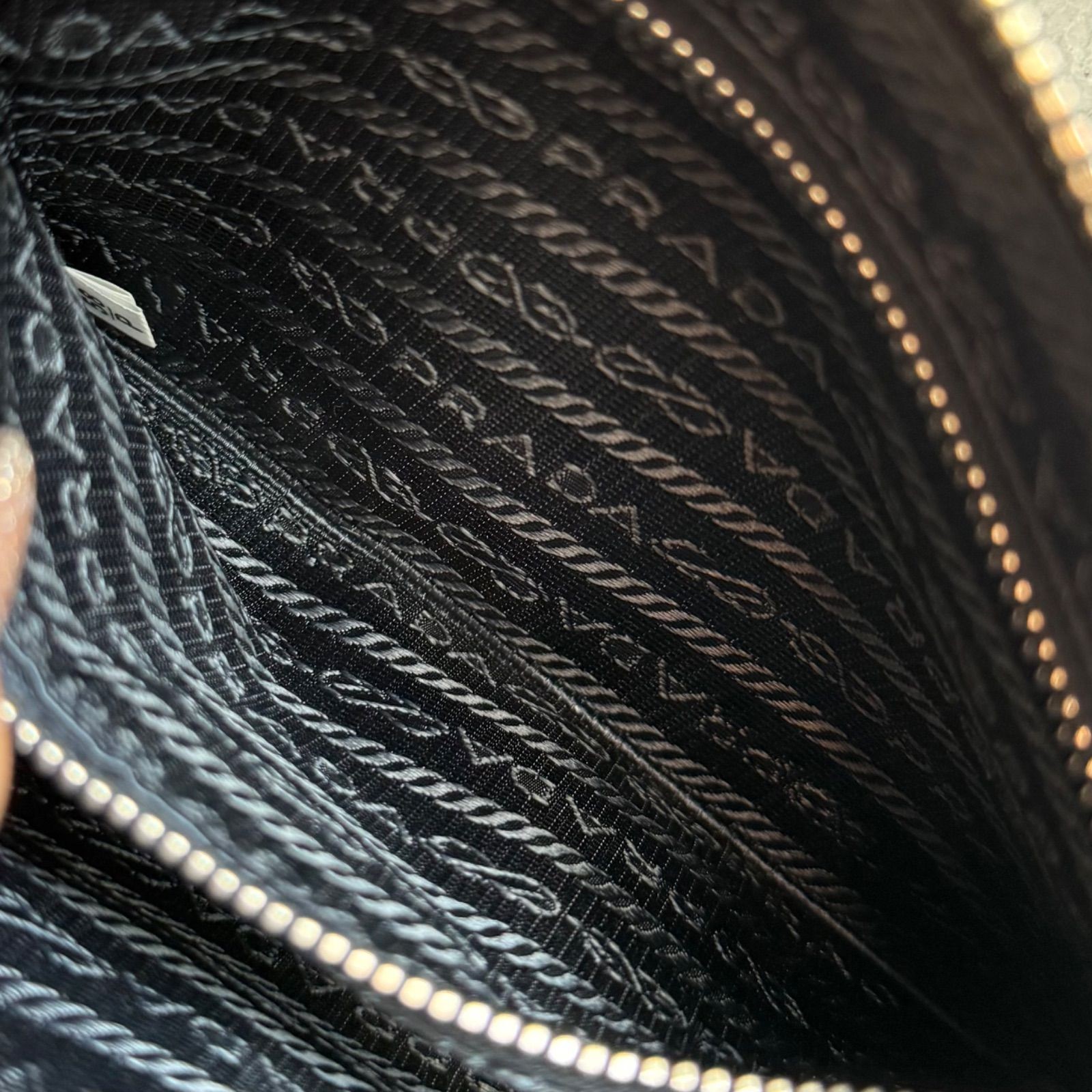 PRADA Geometric Pattern Nylon Leather Clutch Bag … - image 6