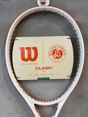 Wilson 2025 Clash 100 V3 Roland Garros Tennis Racquet 100sq 295g