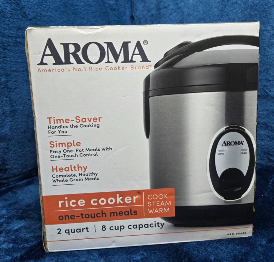 Aroma 8 Cup Rice Cooker Stainless Steel ARC-904SB: Digital Rice Maker, Automatic