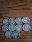 Lot of- 9 -  Franklin Half Dollar  + 1  Walking Liberty Half Dollar- 90% Silver