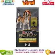 Purina Pro Plan Weight Management Dog Food, Shredded Blend Chicken  Rice, 34 lb