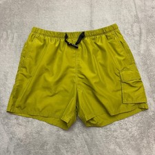 Nike Mens Green Pockets Belted Elastic Waist Volley Swim Shorts Size XL