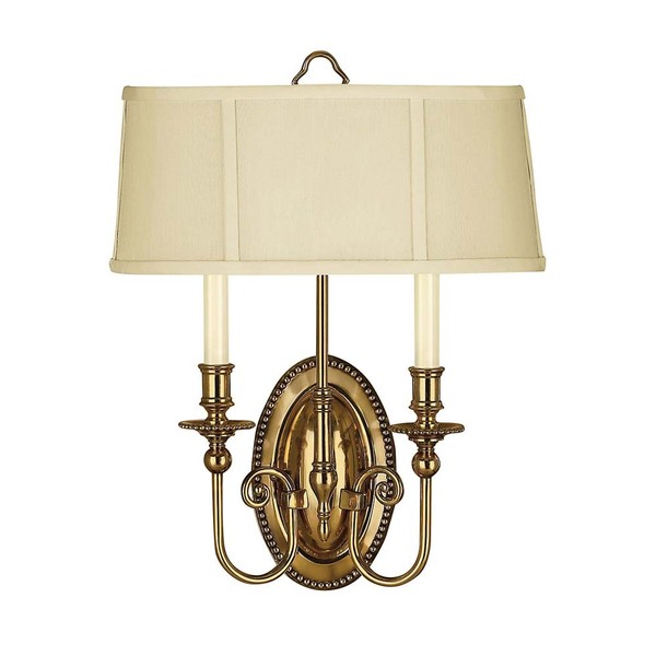 Wandlampe Leuchte Flurlampe Antik Wohnzimmerleuchte Messing BrüNiert 2 Flammig-image